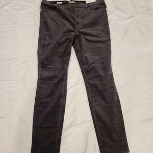 Loft Highrise skinny corduroy pants button fly